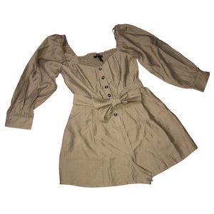 Forever 21 Belted Shorts Jumpsuit Tan Brown Romper - Small - NWT